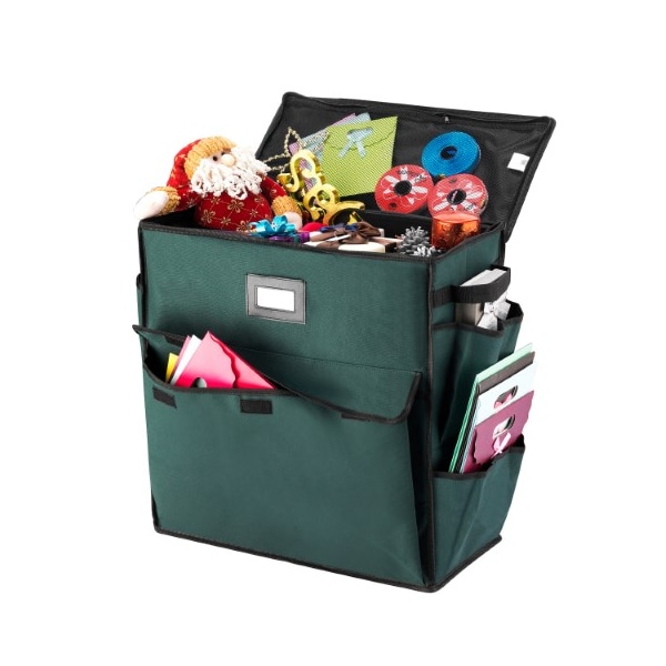 Hastings Home Gift Bag Organizer, 20" Storage Tote with 4 Pockets for Wrap, Tissue Paper, Ribbon, Boxes and Cards 909791QBD - main